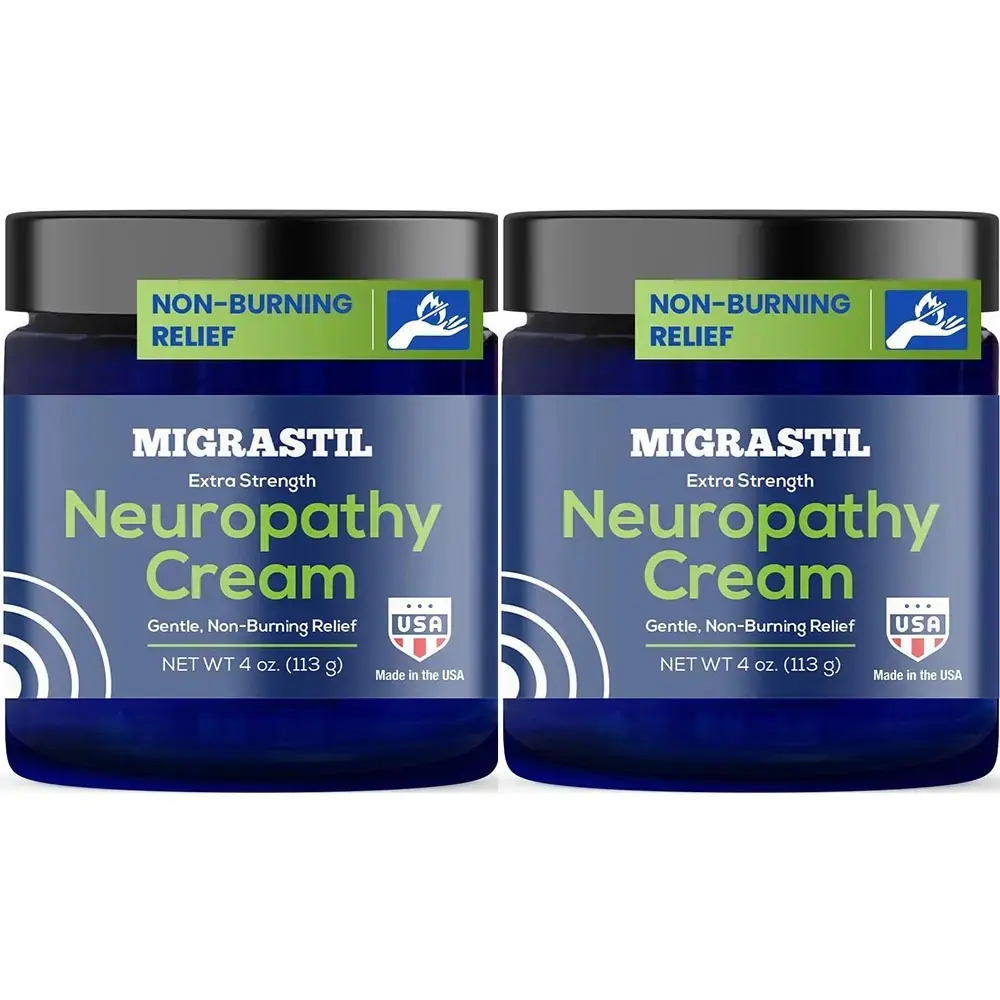 [2 Bottles]Migrastil Neuropathy Cream - Soothing Cream for Feet, Legs, Hands, Etc. Aloe Shea Butter Gentle Clove Moisturizing Body Care Daily. HSA/FSA Eligible