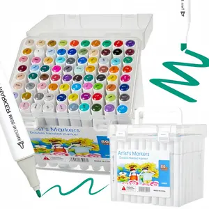 Alcohol Markers Set, 120/80/48/24 Colors Double Tipped Alcohol Markers with Portable Storage Box, Art Marker Set for Adults Coloring Illustration