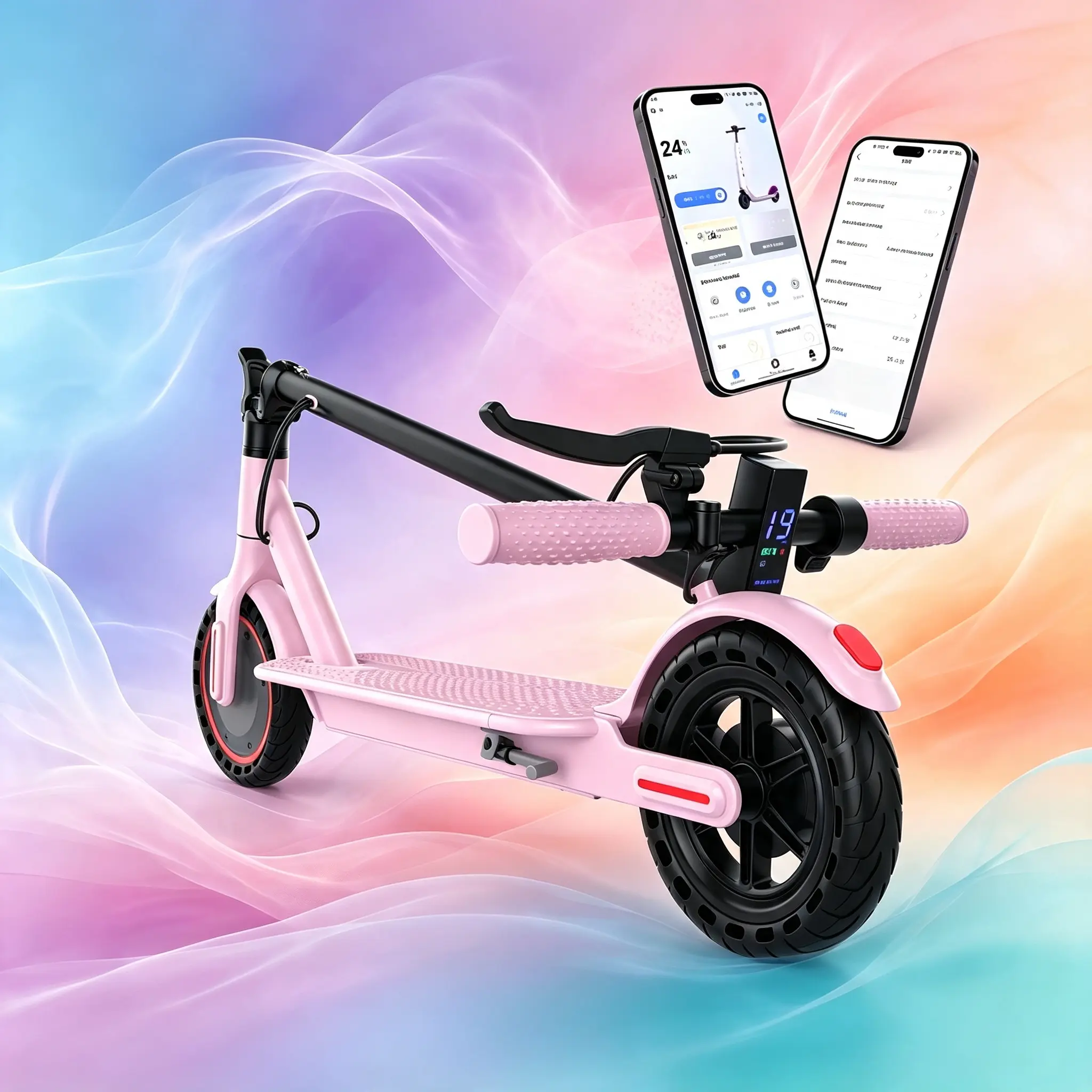 Adult Foldable Electric Commuter Scooter - 350W Motor, 19 MPH Top Speed, 16 Mi Range, 8.5" Solid Tires, Dual Braking System, LED Display & Lights, Lightweight Portable Design tiktokshopbacktoschool
