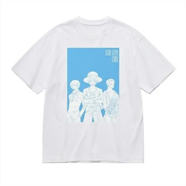 One Piece Luffy Straw Hat T Shirt Mens Cotton Anime Graphic Tee Streetwear