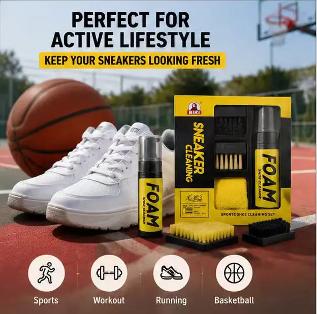 Shoe Cleaner Kit-foam shoe cleaning for all Shoes with Brush&Towels | sneaker cleaner kit,shoe cleaning kit,white shoe cleaner removing dirt and stains with Soft & Stiff Bristle Brushes