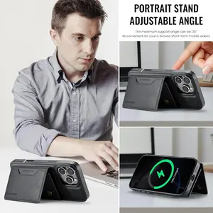 Suitable for iPhone series, magnetic wallet case, with 8-card slot RFID protection function, detachable three-fold wallet holder, shockproof phone case, supporting magnetic wireless charging, iPhone 17 pro Max case, iPhone 17 pro case, iPhone 17 case