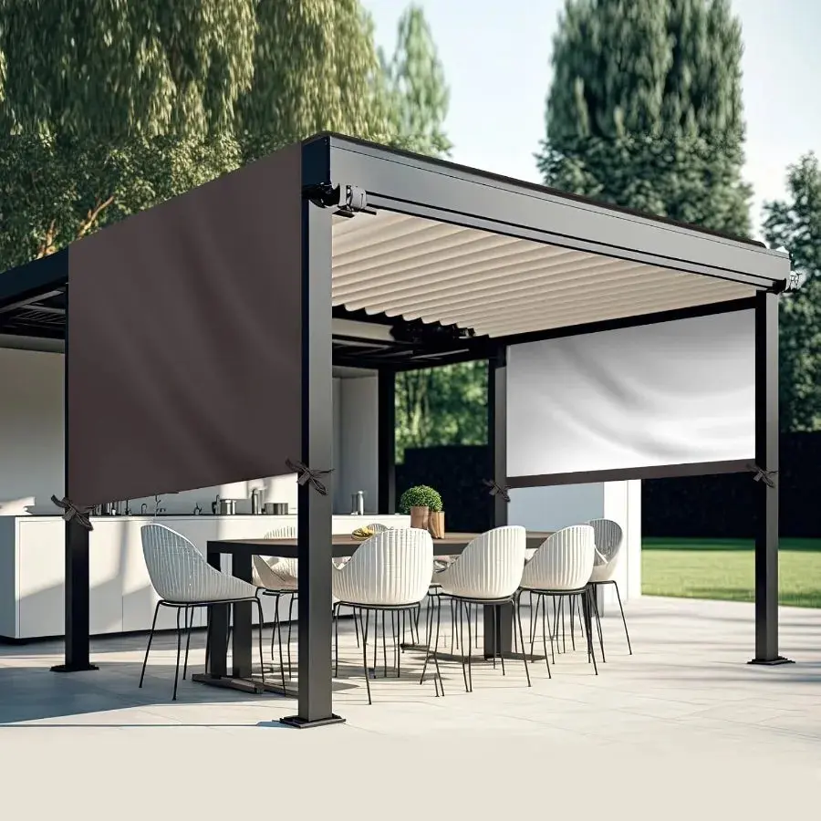 Outdoor 16x8 Ft Pergola Replacement Canopy - Waterproof Oxford Fabric Sunshade Cover