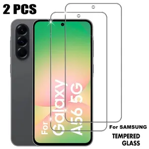 2 Pcs HD Tempered Glass Protective Screen Protectors Suitable for Samsung Galaxy S25 FE A14 A15 A16 A17 A24 A25 A26 A27 A34 A35 A36 A37 A51 A52 A52s A53 A54 A55 A56 A57 Anti-scratch 9H Hardness Easy Install Mobile Phone Screen Film Protection