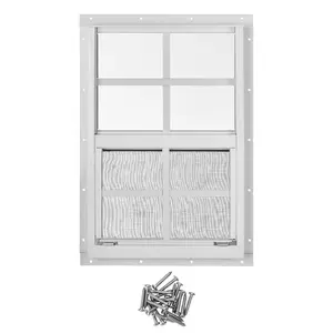 1 Packs 14'' x 21'' Shed Window,Small Sliding Windows with Aluminum Alloy Frame,Flush Mount Window with Tempered Glass and Fiberglass Screen for Shed,Chicken Coop,Household,Easy Installation
