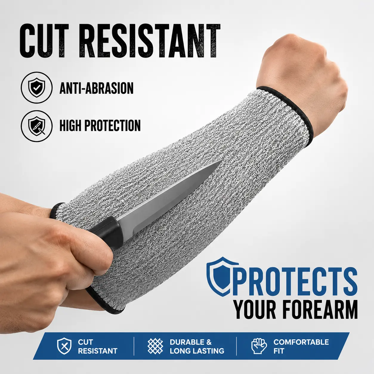 Sturdy Cut-Proof Arm Sleeves, Protective Work Arm Covers for Daily Skin Safeguard, High Stretch Arm Guards for Garden Care & Wood Craft, Wear-Resistant Forearm Shields, Air-Permeable Outdoor Working Accessories