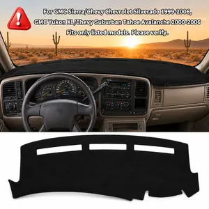 Dash Cover Compatible Dashboard Cover Mat Non-Slip Pad Carpet Sunshield Protector with GMC Sierra/Chevy Chevrolet Silverado 1999-2006, GMC Yukon XL/Chevy Suburban Tahoe Avalanche 2000-2006 fathersdaygift