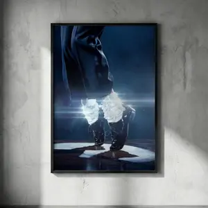 MJ Toe Stand Poster – Iconic Moonwalker Wall Art, Sparkly Socks Loafers Print, Aesthetic Dance Decor for Music Studios Rooms.