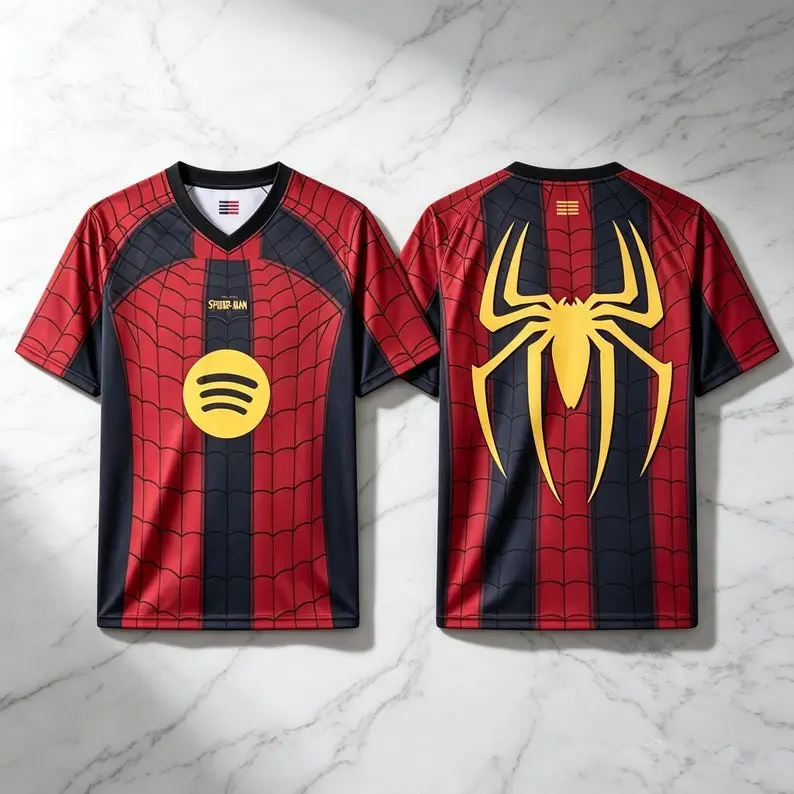 Spider Inspired Soccer Jersey, Hero Theme Football Shirt, Graphic Sports Tee for Men Women