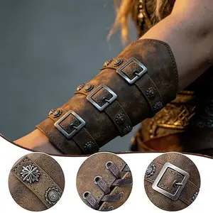 Vintage Viking Wrist Guard, Medieval Knight Role Play Stage Costume Accessory, Unisex Halloween Cosplay Props, Party Wear, Medieval Armor