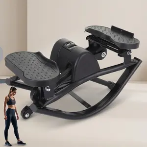 Stepper Side to Side for Home Workout Machine Portable Compact Side-to-Side Rocker Steppers for Legs Glutes Abs with Wheels and Quiet Stable Design