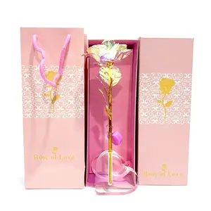 Valentine's Day Rose Gifts for Her, Mothers Day Gift, Galaxy Rose Glass Forever Flowers with Heart-Shaped Base, Eternal Crystal Roses, Perfect Gifts for Grandma Wife Sister Girlfriend