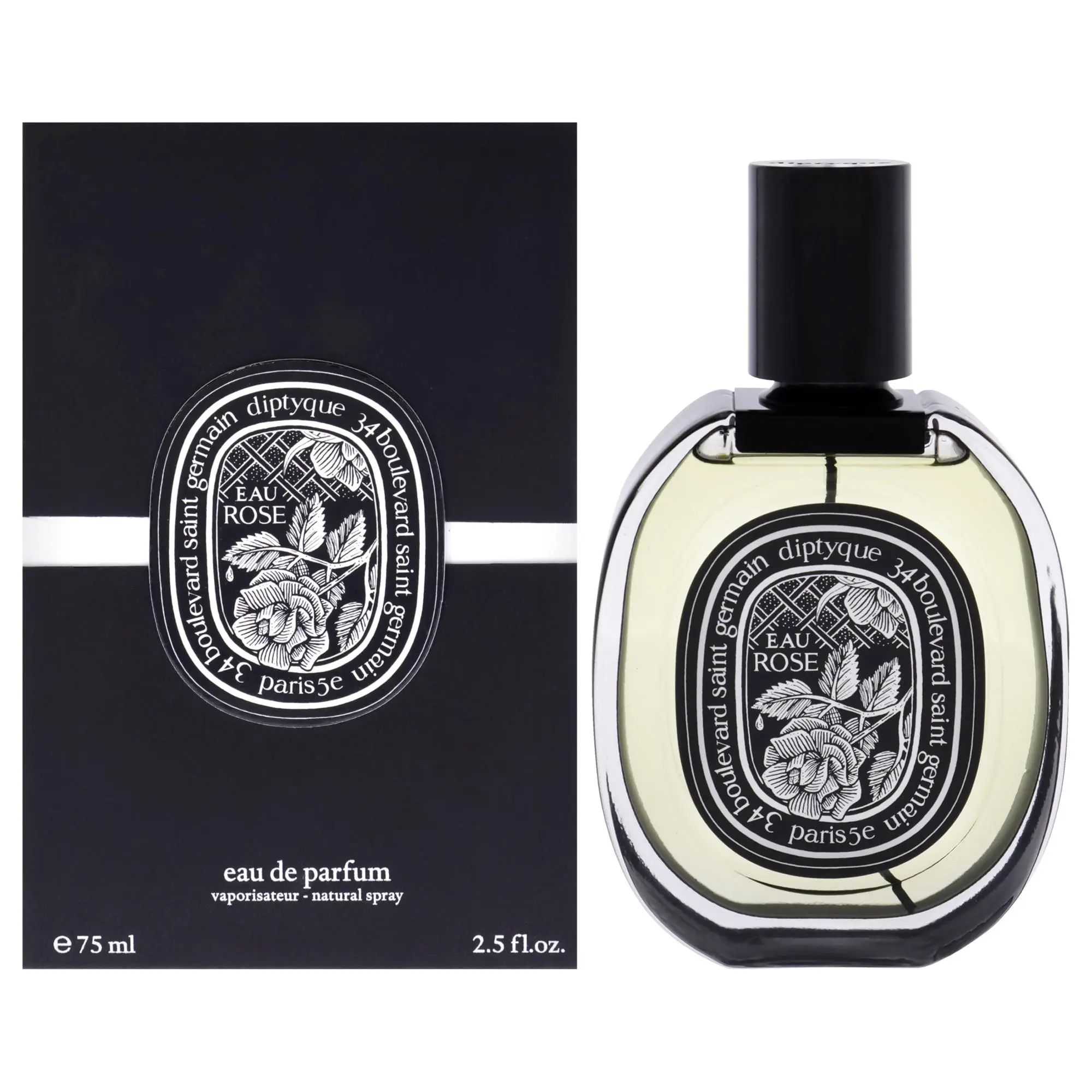 Women's Diptyque Eau Rose EDP Spray - 2.5 oz (75ml) Bottle, Liquid Spraying Unisex Fragrance, Yes