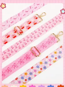 1 Pc Cute Floral/Cherry/Bow Print Bag Strap, Adjustable Crossbody Replacement Strap,  Durable Shoulder Strap For Handbags, Crossbody Bags, Camera Bags, DIY Use