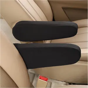2 PCS Car Front Seat Armrest Covers, Elastic Fabric Auto Seat Armrest Protectors, Universal Seat Arm Rest Cover Replacement, Vehicle Interior Decor Accessories (Black)