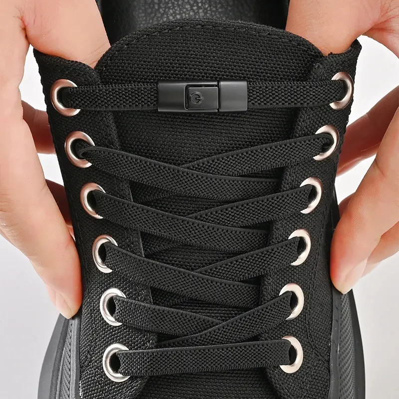 2PCS No Tie Elastic Shoelaces Flat Stretch Shoe Laces for Sneakers Running Shoes