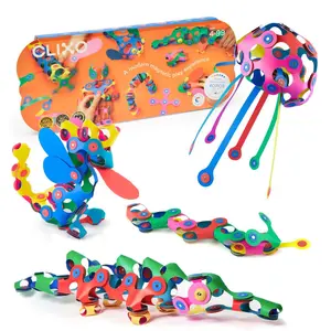 Clixo Super Rainbow Pack - 60 Piece Pack - A Versatile, Travel Friendly Magnetic Building Toy, Flexible Design for Hours of Fun Creative STEM Play, Great Gift for Curious Kids. Ages 4