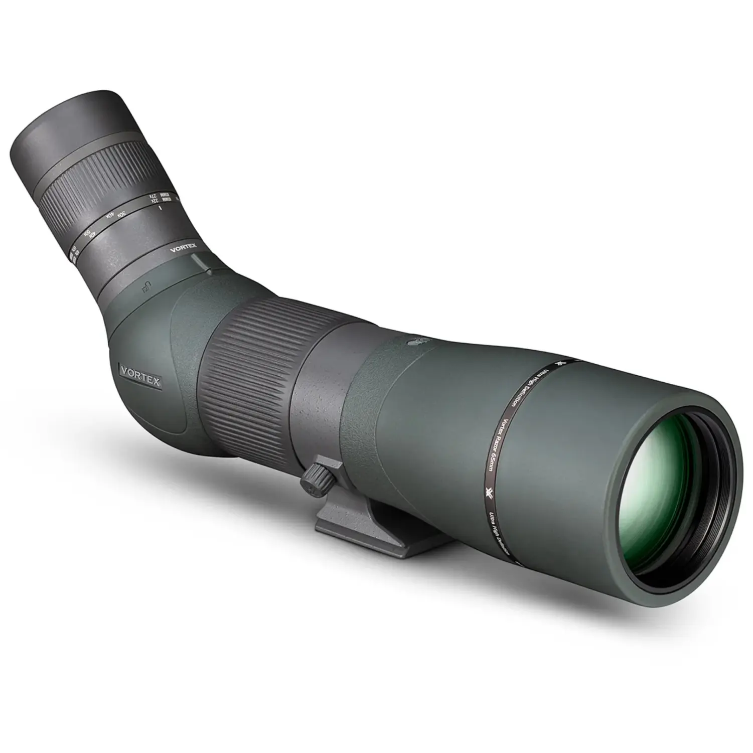 Vortex Razor HD 22-48x65mm Angled Coated Waterproof Spotting Scope for Hunters, Shooting, 12-Month Durability and Performance, Comfortable Viewing, Arca-Swiss Compatible, Built-In Sunshade, Adjustable Eyecups + Free Camo Digital Hat + Lens Cleaning Pen
