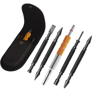 Swiilpo 5-Piece Nail Setter Dual Head Nail Set & Dual Head Center Punch & Hinge Pin Remover Punch Set, Nail Setter Features 1/8-in, 3/16-in, 1/16-in, 1/32-in & Trim Nail Punch with Retaining Clip,By Quesear