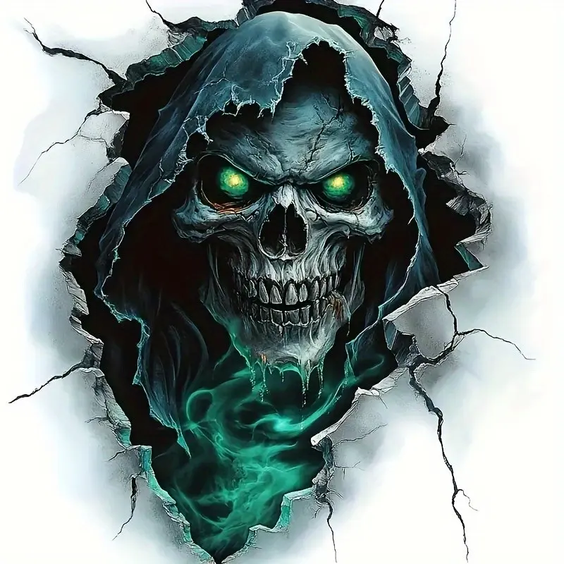 Evil Skull Vinyl Sticker, Car Truck Decal, Car Stickers, Decal for Cars, Car Decals, Suitable for Laptops, Bottles, Trucks, Motorcycles, Windows, Walls, Cups, Durable and Stylish Design