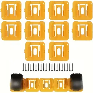 10-pack 20v Battery Holders, Wall-Mountable Plastic Storage Rack, Fits Dcb200-204 Batteries, Tool Box & Work Cart Organizer, Cordless Tool Organizer, Construction Tool Organizer, Garage Tool Storage