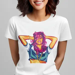 Beyonce | Pop Art Portrait T-Shirt - Colorful Geometric Graphic Tee for Trendsetters |   Men's and Women's 100% Cotton Printed Pattern T-Shirt in Black and White