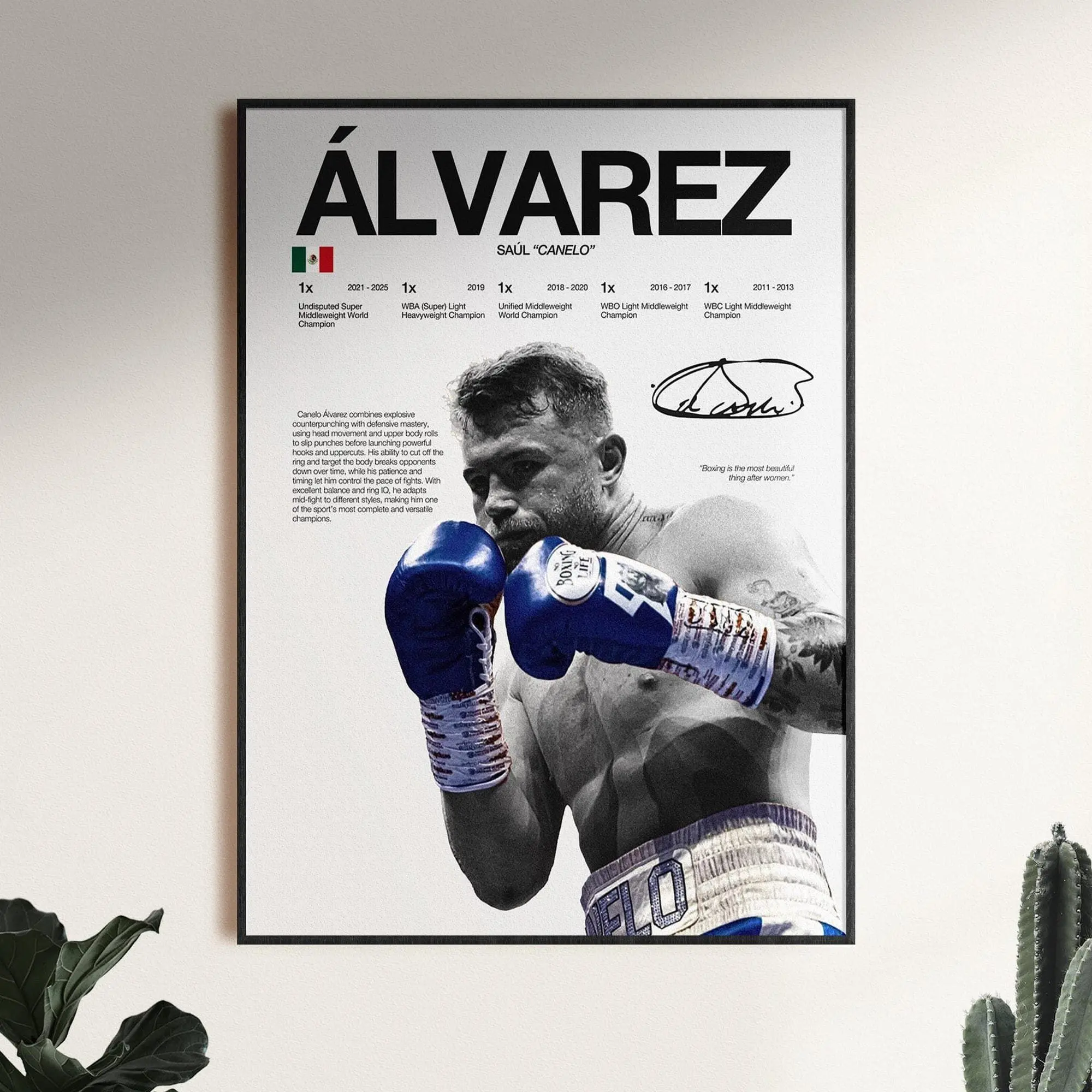 Canelo Alvarez Poster, Boxing Wall Print, Sports Poster Print, Boxer Poster, Mexican Boxer( Unframed - Print Only )