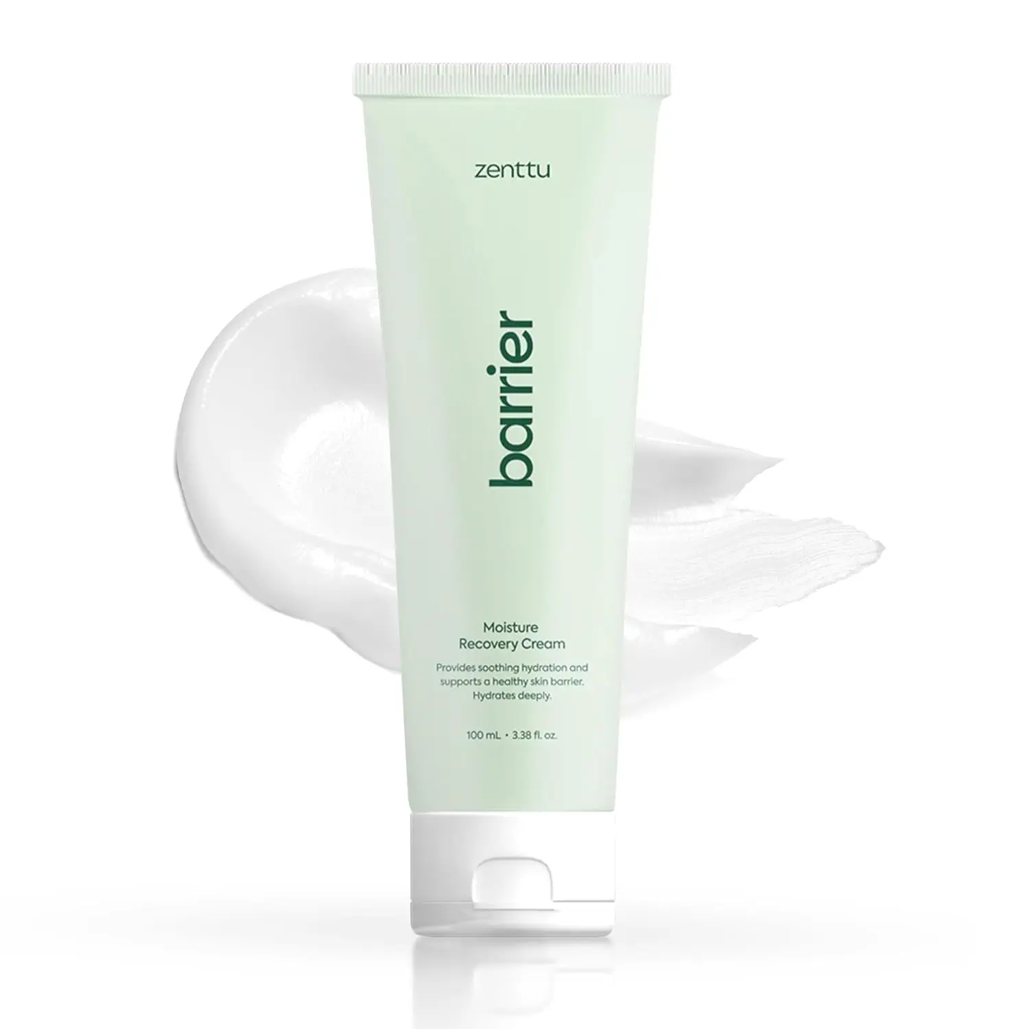 Zenttu Barrier+ Korean Moisturizer | Ceramide NP + Madecassoside for Dry & Sensitive Skin | Microbiome Support Recovery Cream | Dermatologically Tested PII 0.00 | Made in Korea | 3.38 fl oz