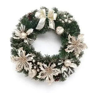 Elegant Champagne Gold Christmas Wreath