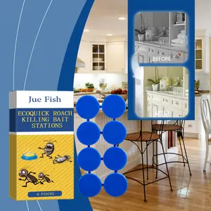 [NEW2]JUE FISH, Domestic Dormitory Kitchen Powerful Cleaning Cockroach Exterminator Cockroach Gel Bait Pest Control Kit Rodent Repellent Pouches for Indoor & Outdoor Multi-Surface Microfiber Floor Mop roach killer indoor infestation