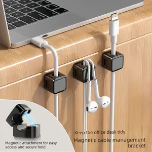 Magnetic Cable Management Organizer, Desktop Cord Holder & Wire Wrangler, Universal Fit Data Line Protector, Easy Install Design, Desk Tidy, Cable Management Kit