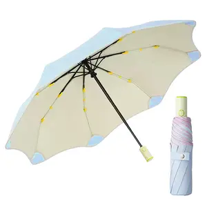 Automatic Umbrella - Rounded Corner Safety Design, Ultra-Lightweight Travel Umbrella for Women & Men, Instant Auto Open/Close, UPF 50+ Sun & Rain Protection foldable