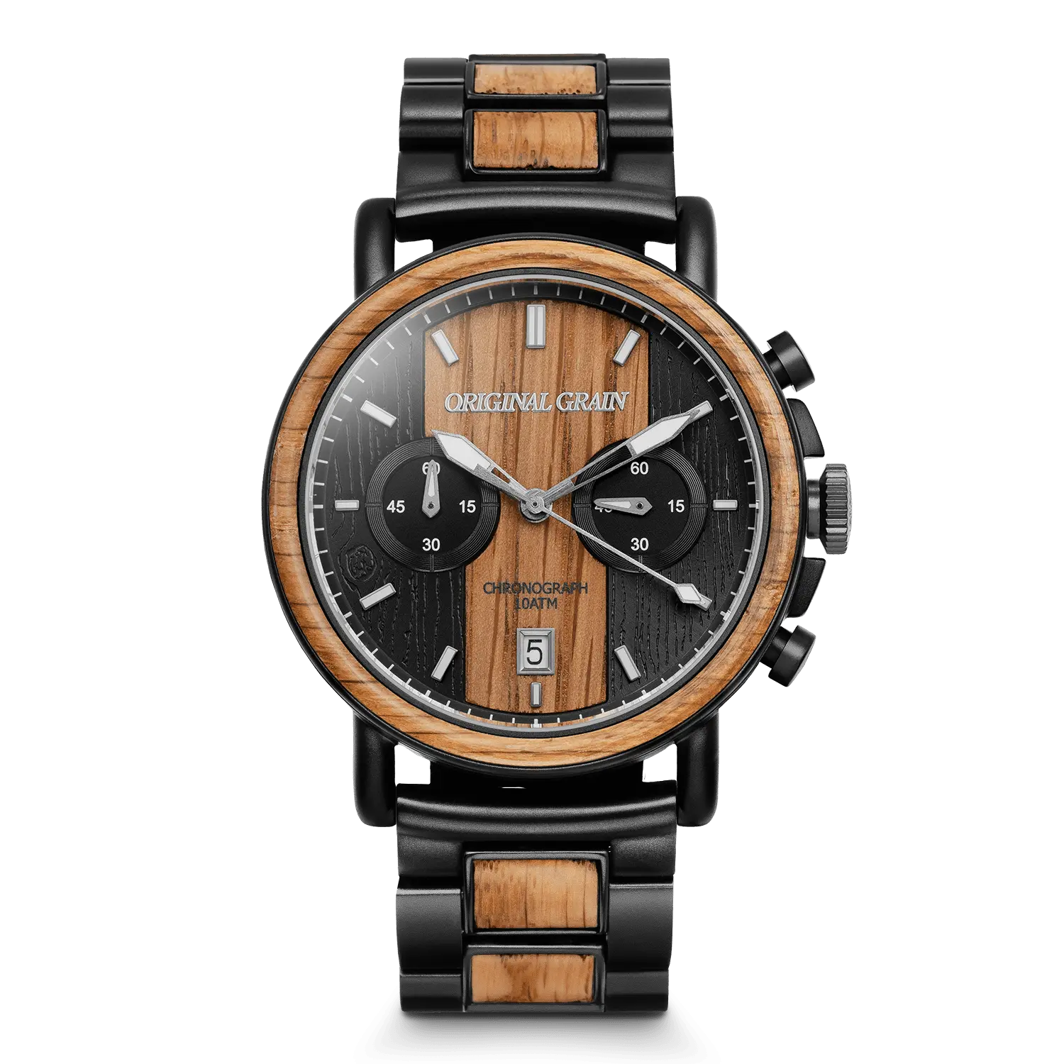 Men's Whiskey Black 44mm Chronograph Casual Fashion Watch - Black Metal Fashionable Wristwatch, Black Metal Wrist Watches Men's Whiskey Black 44mm Chronograph Casual Fashion Watch - Black Metal Fashionable Wristwatch, Black Metal Wrist Watches