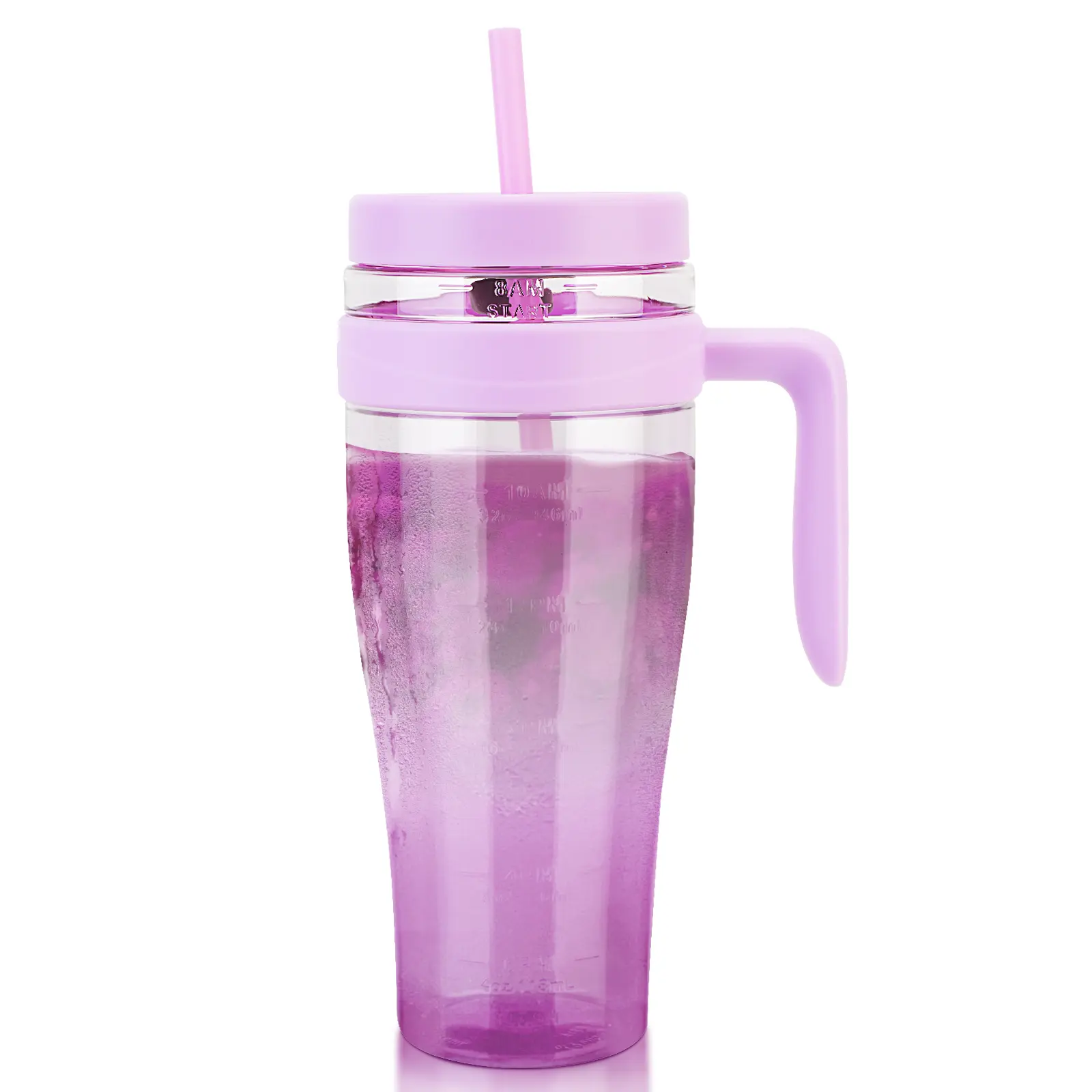 Hydraful 50 oz (1,000-2,000 ml) Wide Mouth Durable Tritan Plastic Portable Water Bottle Tumbler - Washable, Leak-Proof, with Lid, Straw, Handle - Ideal Hydration Companion for Iced Coffee, Smoothies, Bpa Free