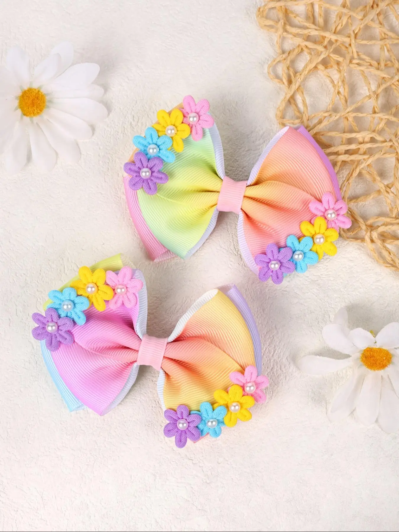 Cute Bowknot & Flower Decor Hair Clip, Faux Pearl Decor Hair Accessories for Girls, Fashion Hair Accessories for Party, Daily Clothing Decor, Barrette