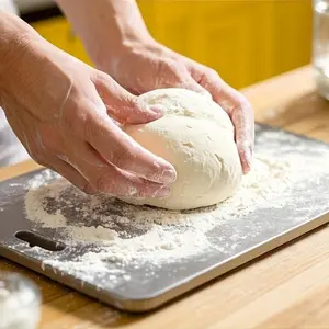 304 Stainless Steel Chopping Board | Quick-Thawing Utensil for Meat and Butter Dough, Double-Sided Polished, Anti-Slip, Ideal for Holiday Meal Preparation