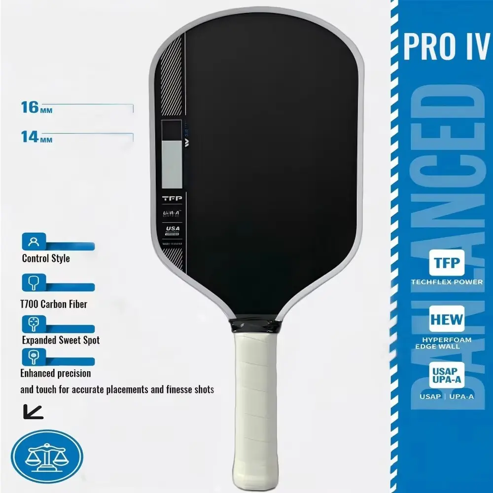 GEN4 Foam Core Carbon Fiber T700 Pickleball Paddle Set,16mm Thick Thermoformed Pickleball Racket