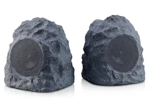 iHome Rechargeable Bluetooth Outdoor Rock Speaker Set of 2 Gray with TWS Linking iHome Rechargeable Bluetooth Outdoor Rock Speaker Set of 2 Gray with TWS Linking
