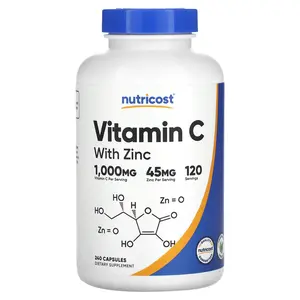 Nutricost Vitamin C with Zinc, 240 Capsules
