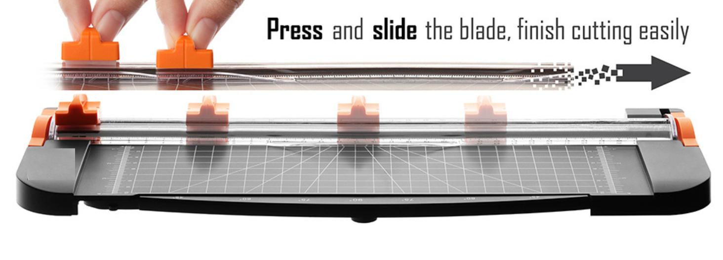 12 Inch Titanium Paper Cutter with Automatic Safety Guard, Side Ruler for A3 A4 A5 Paper, Scrapbooking, Cards, Photos, Coupons, and Cardstock