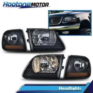CROSSDESIGN Headlight W/ Corner Lamps Fit For 97-03/02 Ford F-150 Expedition Lightning Style Headlight W/ Corner Lamps