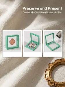 5-Pack 3D Floating Display Boxes (11cm X 11cm), Dustproof Jewelry Packaging, Transparent Hanging Storage Box, Ideal for Necklaces, Bracelets, Rings