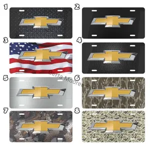 Chevrolet Camouflage American Flag License Plate