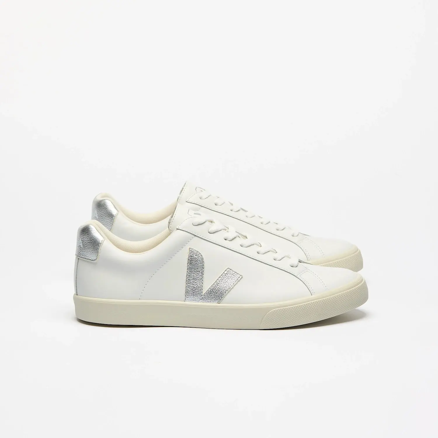 Veja Women's Esplar Leather in White Silver Veja Women's Esplar Leather in White Silver