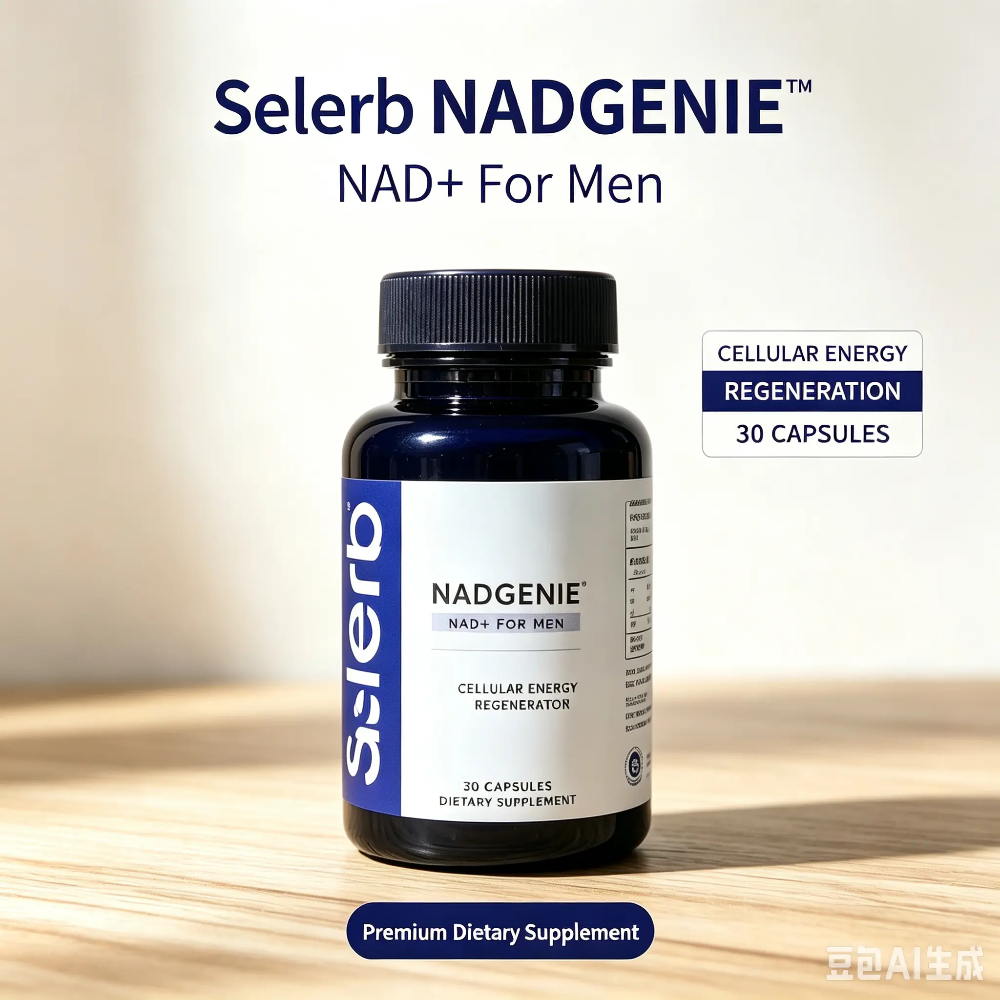 Selerb NAD+ Supplement for Men with NMN - Liposomal Complex with Trans-Resveratrol, CoQ10, Maca & Ashwagandha - Supports Cellular Renewal, Energy & Performance - 60 Capsules Dietary Healthcare Vitamins