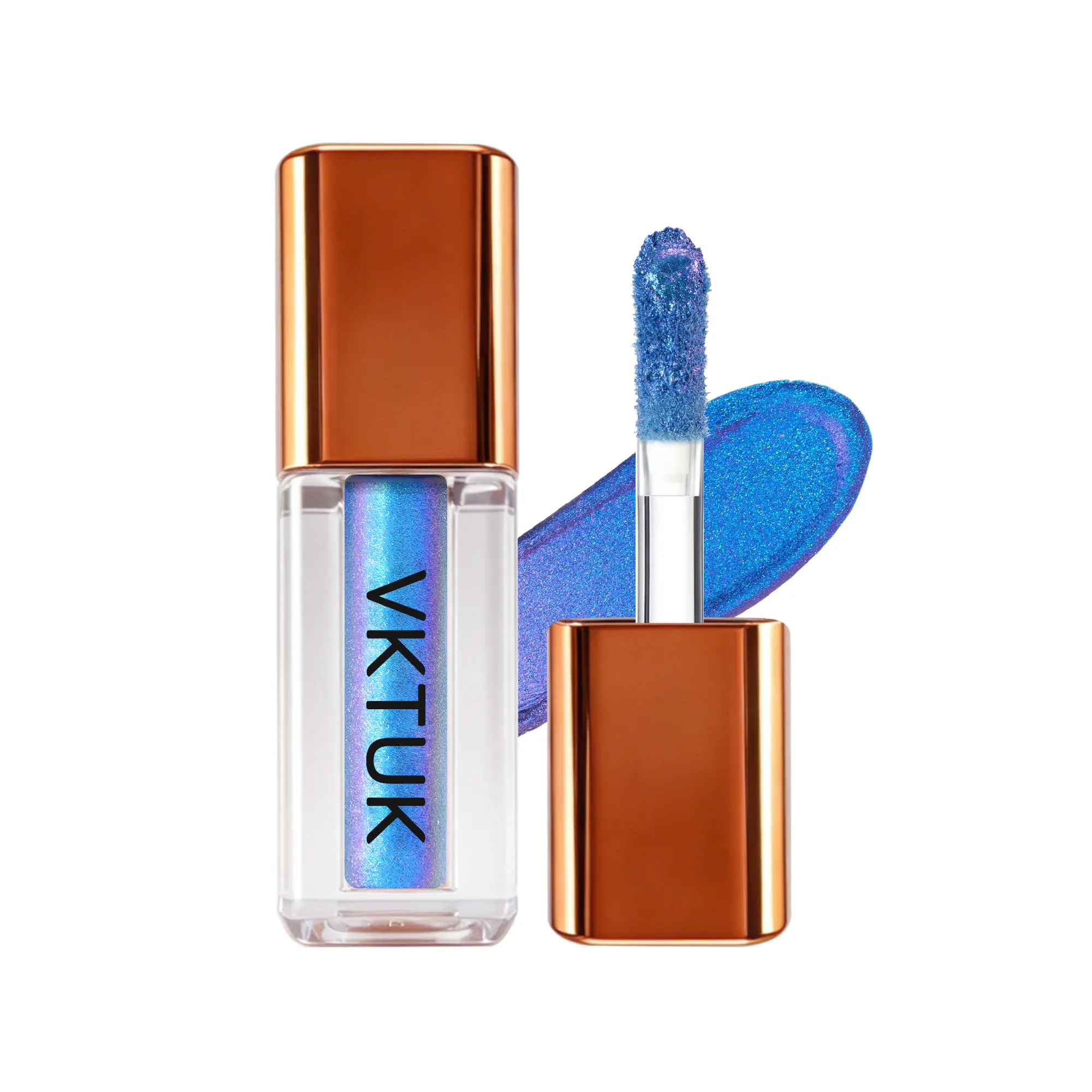 VKTUK Chameleon Liquid Eyeshadow - Iridescent Metallic Color-Shifting, 1-Swipe Highly Pigmented, Long-Lasting Crease-Proof Glitter Eye Topper for Daily, Festival Long Lasting Makeup