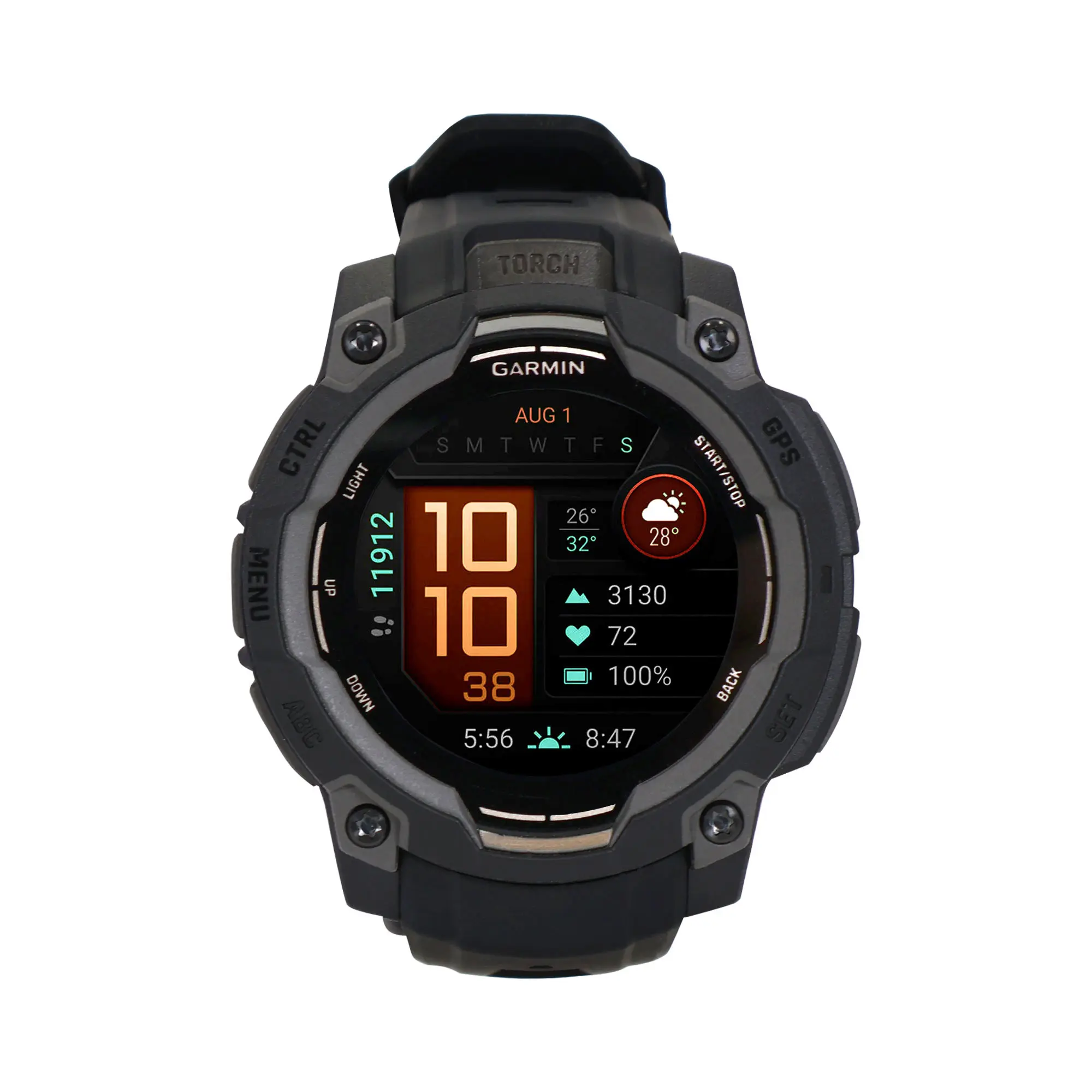 Garmin Instinct 3 AMOLED Rugged Outdoor GPS Smartwatch - 45mm, Silicone Band (Black)