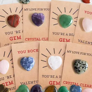 Valentines Day Gifts - 24 count Valentines Cards with Heart-Shape Crystals - Valentine Gift Exchange for Boys Girls Class Classroom School Party Favor