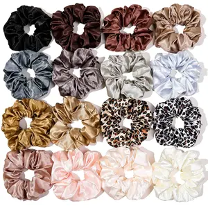 16 Pcs Scrunchies for Women Hair Ties Bands Satin Hair Scrunchies for Girls