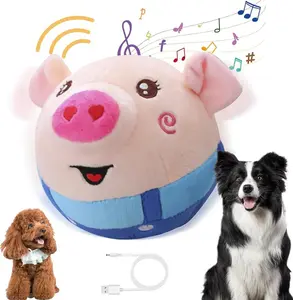Active Moving Plush Toy Smart Interactive Toy USB Rechargeable Washable  Music USB Rechargeable Interactive Washable Cartoon Pig Plush Sound Electronic Dog Toy Small Cute Squeaky Toy Singing Pig